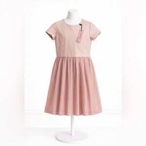 NWT BCBGIRLS Blush Pink Pleated Dress Girls 10 Structured Bodice Party Easter